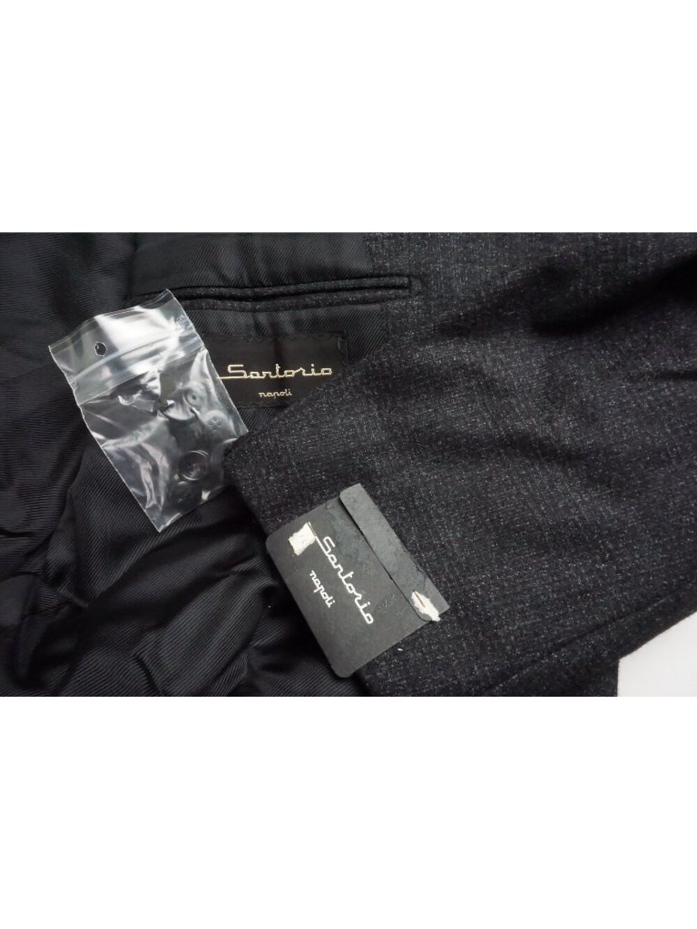Sartorio Woven Gray Heavy Flannel S120s Wool  2 Pc Suit Jacket Pants 44R NEW